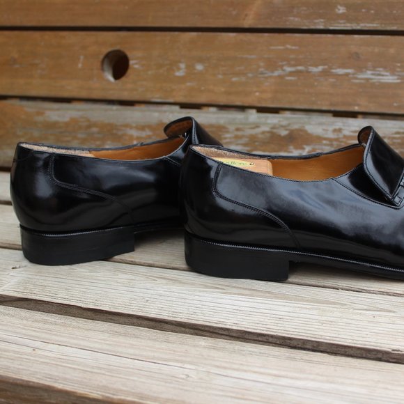 Vtg Dack’s Black Polished Slip-on Loafer, EUC - Picture 8 of 13